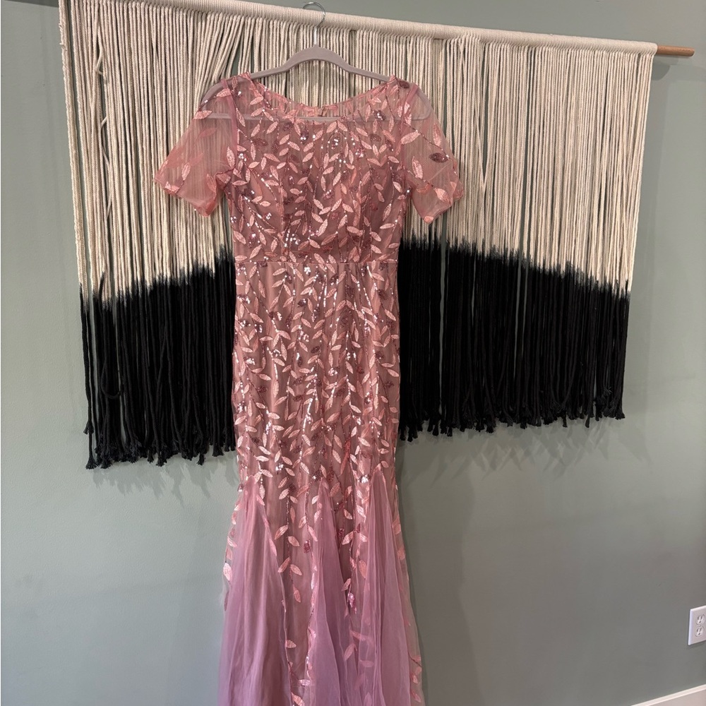 Chic Pink Embroidered Dress